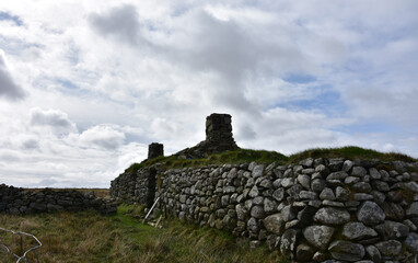 Scenic Highland Croft Ruins in Tranquil Hebridean Valley Landscape © dejavudesigns