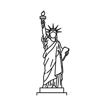 The Statue of Liberty stands tall holding a torch in New York.