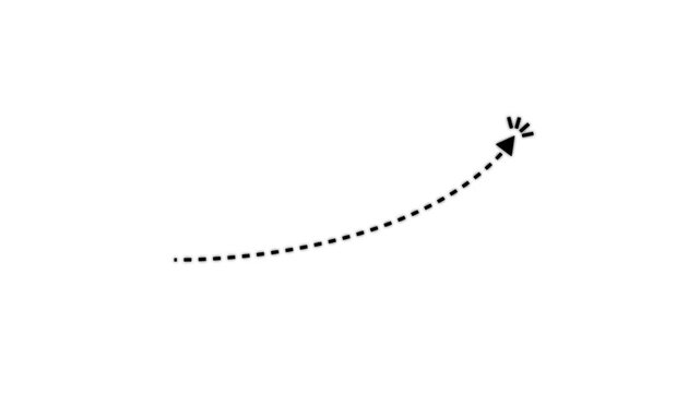 Dotted arrows animation on transparent background, dotted arrows on alpha channel, Dotted arrow animation, Dotted animated arrow.