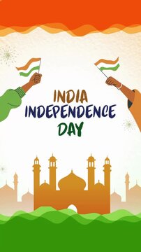 Independence Day Orange Green and White Patriotic India Greeting Video Story