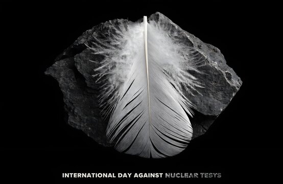 International day against nuclear tests conceptual black and white art