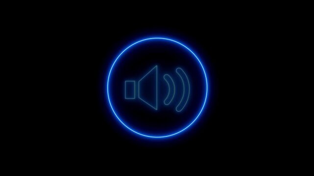 Neon sound audio volume speaker icon,loudspeaker icon.Motion graphic 4k animation video.