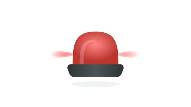 Red Emergency Alarm Siren Icon Animation - Flashing Warning Light Alert Notification Motion Graphic