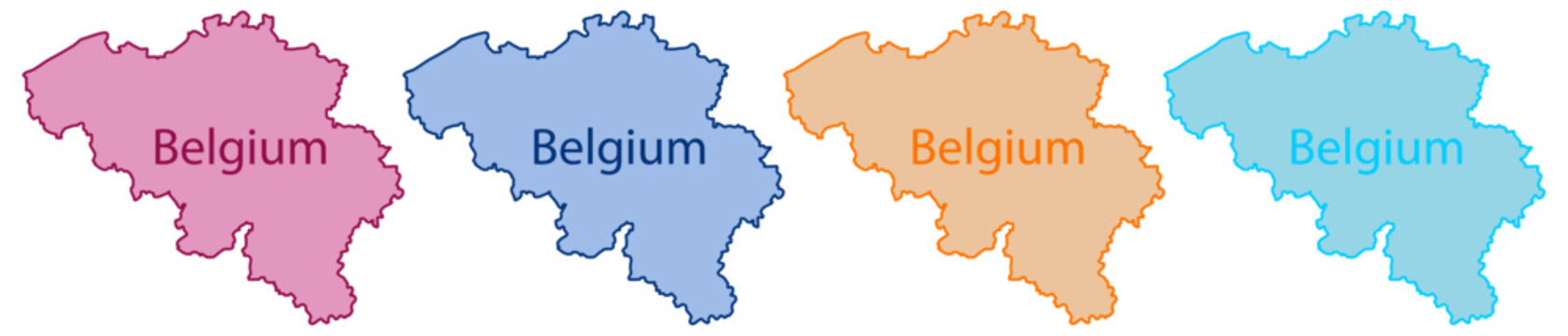Belgium map label collection with colorful flat design vector illustration