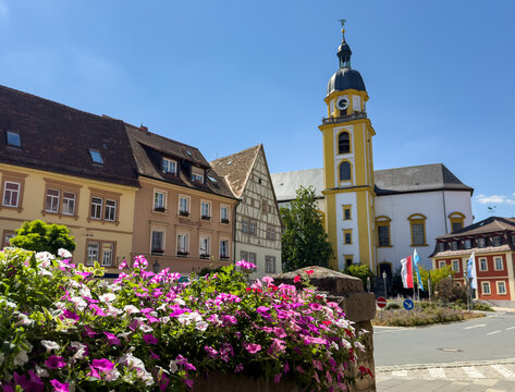 Old Town of Kitzingen with Market Square and Church, Franconia, Bavaria, Germany
