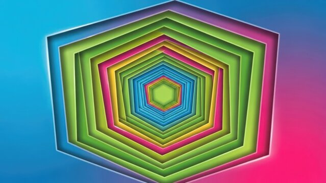 Colorful geometric tunnel with layers and gradients
