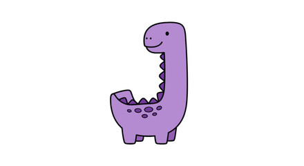 Cute purple long neck dinosaur character © oky