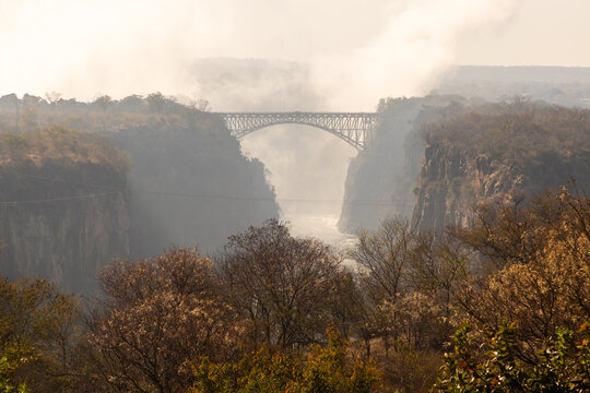 Victoria Falls and Bridge, Zimbabwe, Africa