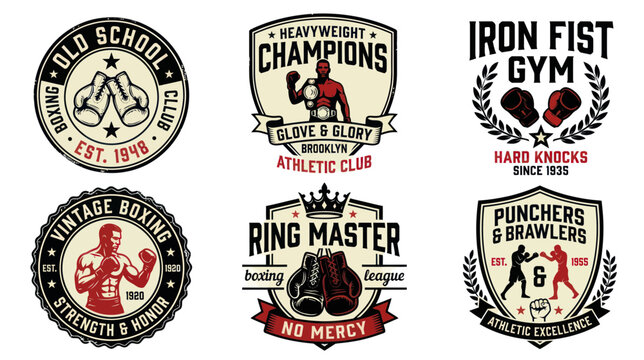 Vintage Boxing Gym Logos Collection