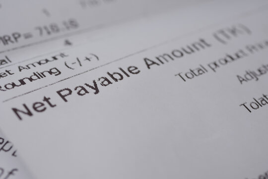Bill showing net payable amount for a transaction
