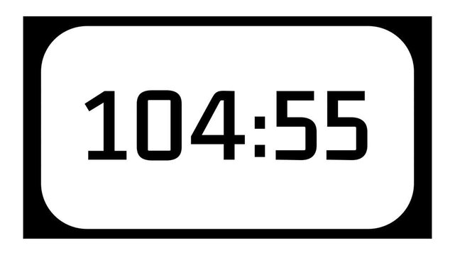 Countdown timer from 105 minute to 104 minute on white background and rounded black frame ideal for presentations, classrooms, and productivity projects