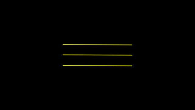  Horizontal lines streaming across on the screen. Abstract beautiful horizontal line background animation.