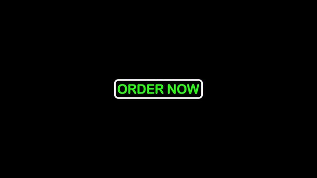 Order now text white and black background 4k animation 