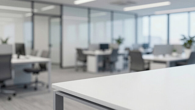 modern office interior with white desk