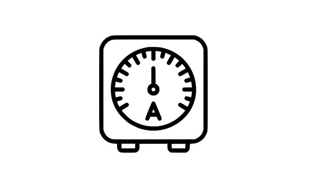 Ampere Meter Outline Icon &ndash; Electrical Current Measuring Instrument Vector Illustration (EPS 10)