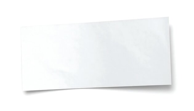 Blank rectangular white paper sheet isolated on white background with soft drop shadow for business document branding mockups