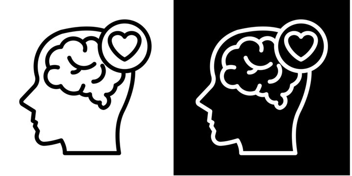 Emotional Intelligence  Icon Set White Line Style Collection