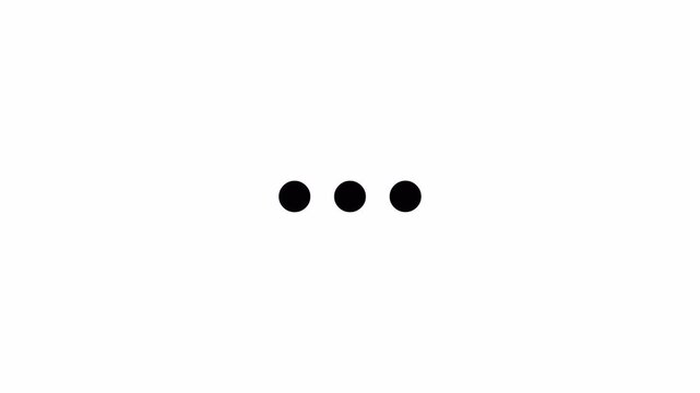 Dot Loading Animation Sequential Dynamic magenta three dot loader a smooth 2D motion graphic featuring dots gracefully bouncing from an invisible floor, seamlessly isolated on a simple background. 