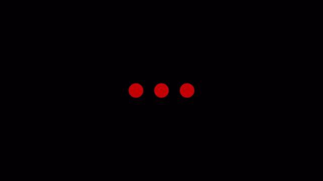 Dot Loading Animation Sequential Dynamic magenta three dot loader a smooth 2D motion graphic featuring dots gracefully bouncing from an invisible floor, seamlessly isolated on a simple background. 