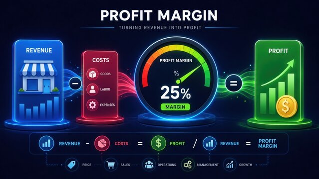Profit Margin Concept Educational Infographic