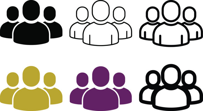 People Group Team Community Icon Vector Set