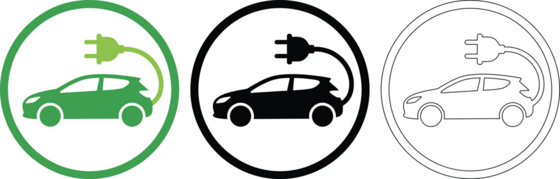 Electric Vehicle Charging Station Icon Vector