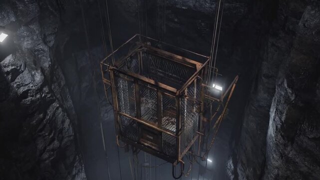 Mine elevator.