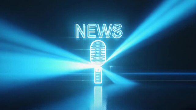 Microphone with the text "news".