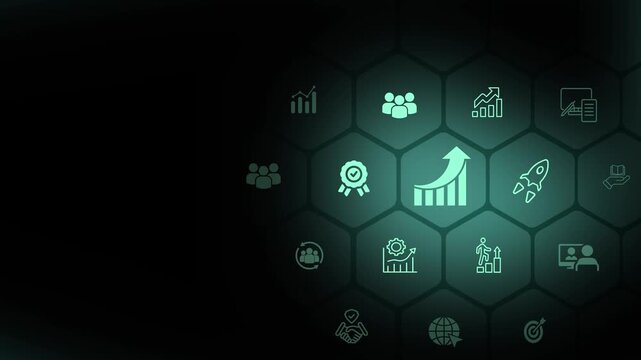 Sales performance management concept. Drive sales performance to optimize sales team's capabilities. Improve sales efficiency. Animation of 4k video. 