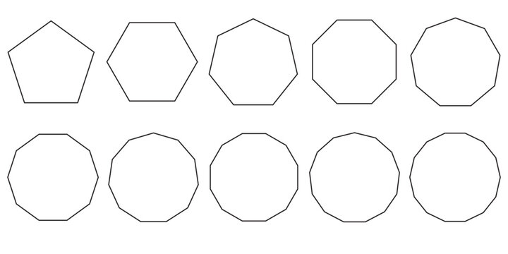 Various Polygons in white on a white background