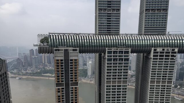 Chongqing cyberpunk city skyline fast loop