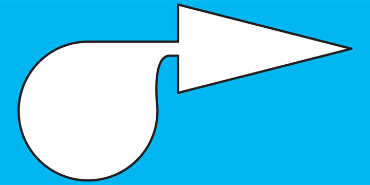 Bubble Arrow On A Light Blue Background