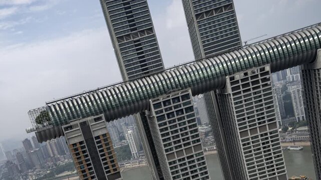 Chongqing cyberpunk city skyline fast loop