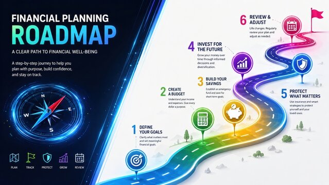 Financial Planning Roadmap Educational Infographic