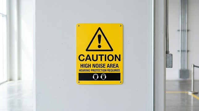Caution High Noise Area Sign Warning Symbol.