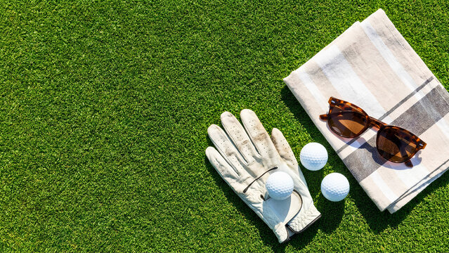Summer Golf Outing Flat Lay Turf Overhead