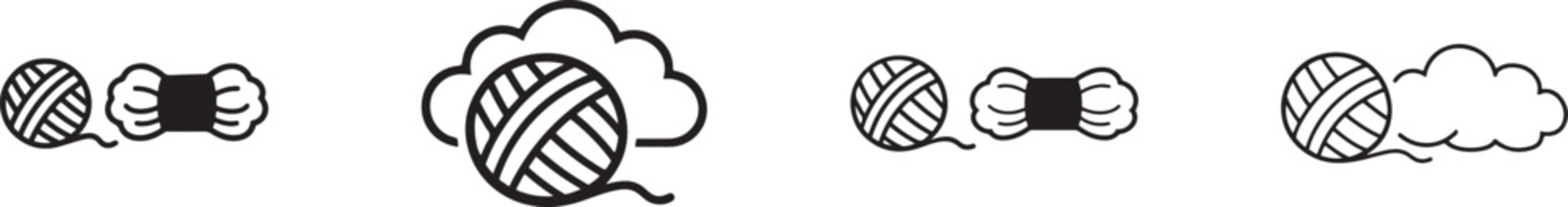 Wool multipurpose icon set with textile, knitting, fabric and clothing symbols. Editable vector art. © Md Ataullah 