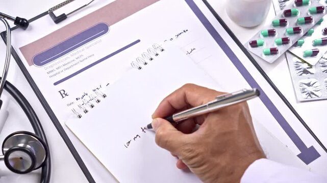 Doctor Writing Medical Prescription Pad