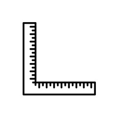 Fototapeta premium L-shaped ruler icon. Drafting square tool for precise measurement and technical design.