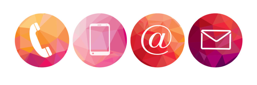 4 Contact Low Poly Circles Transparent