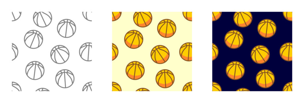 Basketball Ball Seamless Pattern Background Wallpaper Vector Illustration