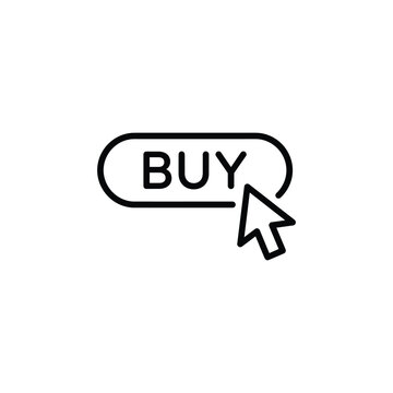 Online shopping buy button icon with computer mouse cursor shopping ecommerce transaction