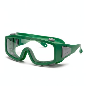 Green protective safety goggles