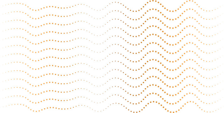 Golden halftone wave pattern on white background, luxury dotted line texture with wavy motion, elegant abstract geometric vector background for premium branding and corporate design