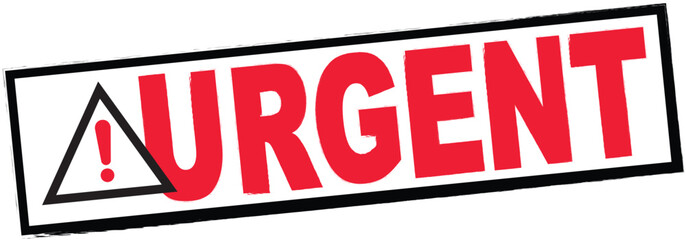 Fototapeta premium Red urgent stamp icon with warning symbol