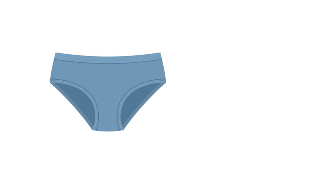 Blue female underwear flat vector illustration isolated on white background