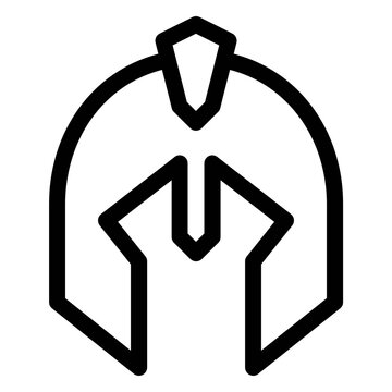 Ancient Spartan Warrior Helmet Line Icon