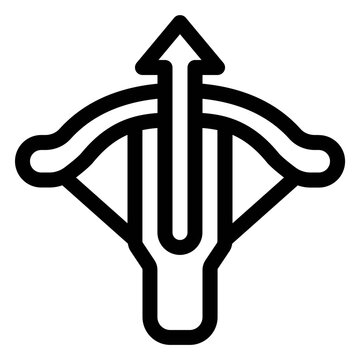 Medieval Archery Weapon Crossbow Line Icon