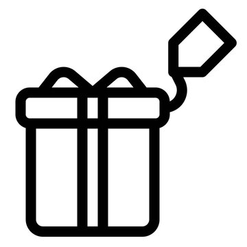Surprise Gift Box Tag Line Icon