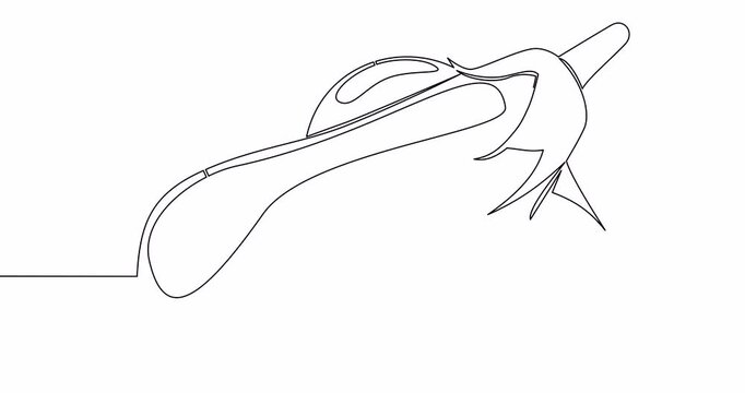 Self drawing line animation eggplant Vegan continuous one single line drawn concept video